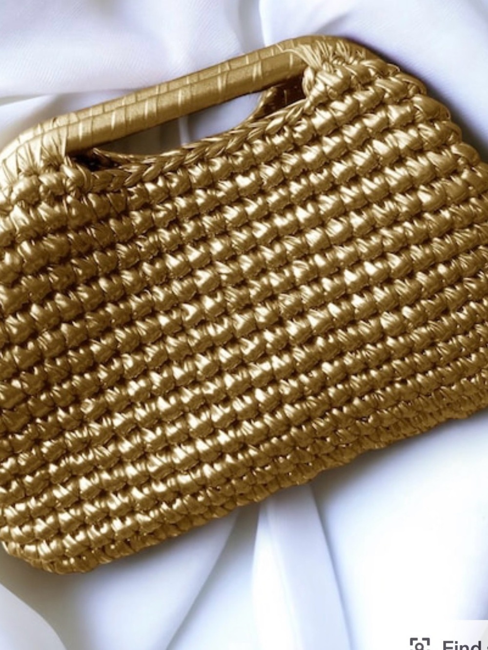 Gold Woven Top-Handle Women’s Bag - Picture 3 of 14